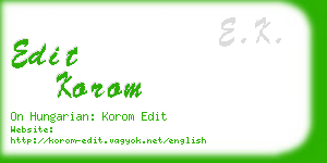 edit korom business card